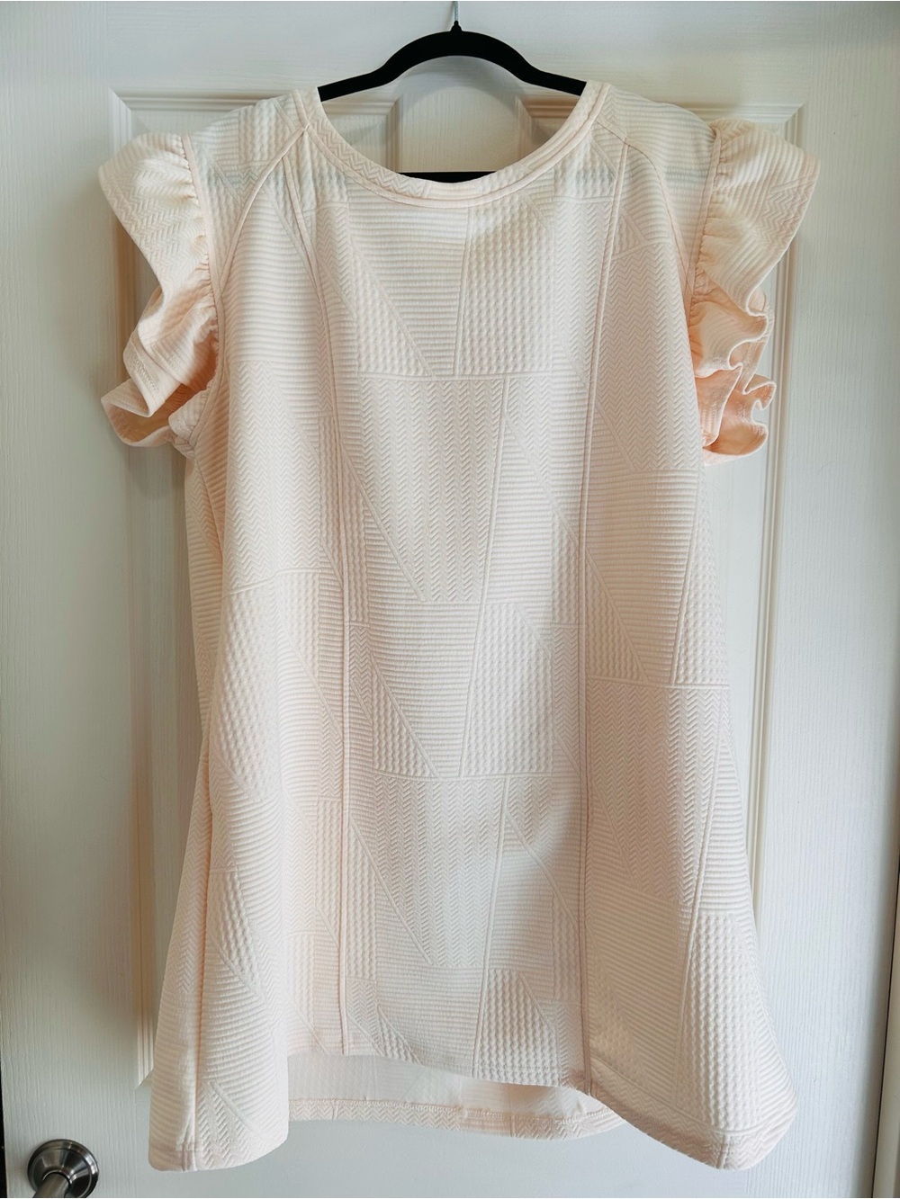 Umgee Pale Blush Textured Ruffle Sleeve Dress